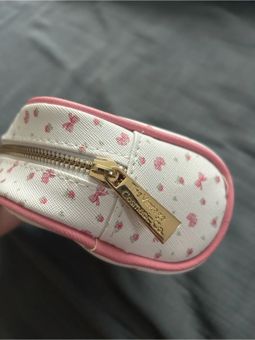 The Vintage Cosmetic Company Pink Floral Cosmetic Bag